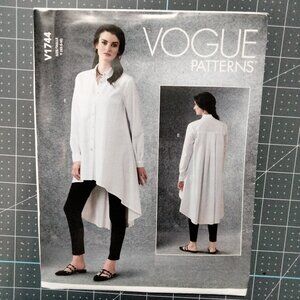 V1744 Vogue Patterns XS-M Misses Shirt and Belt, Uncut, factory folded, OOP